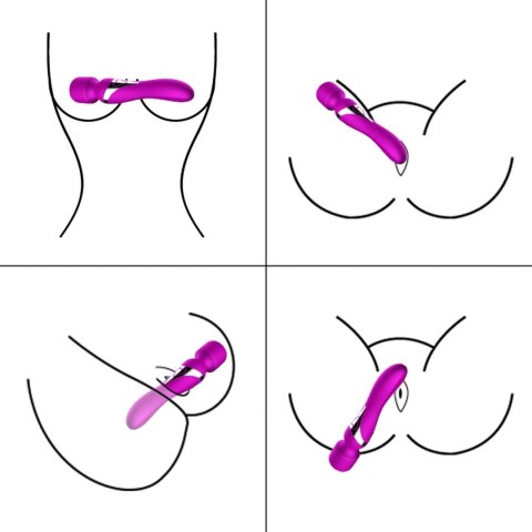 Stymulator-Silicone Dual Massager USB 7+7 Function Purple Stymulator-Silicone Dual Massager USB 7+7 Function Purple