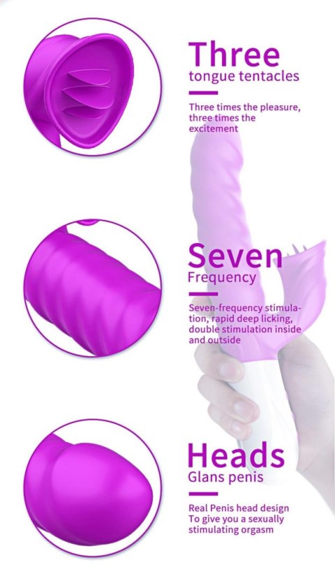 Wibrator-Silicon, Vibrator 7 Function and Heating Mode, PURPLE Wibrator-Silicon, Vibrator 7 Function and Heating Mode, PURPLE