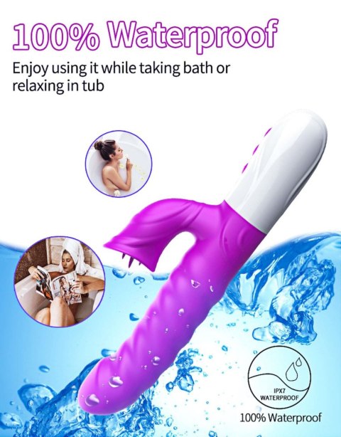 Wibrator-Silicon, Vibrator 7 Function and Heating Mode, PURPLE Wibrator-Silicon, Vibrator 7 Function and Heating Mode, PURPLE