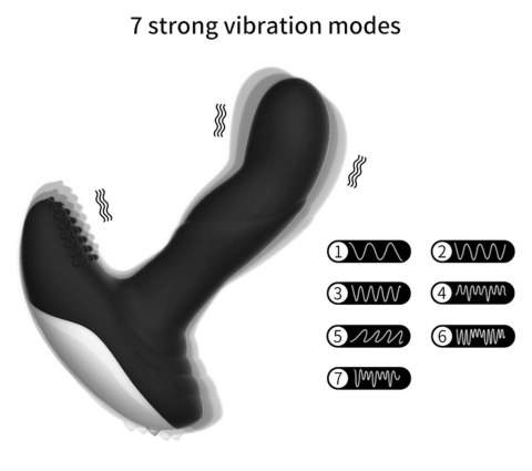 Wibrator-Silicone Massager USB 7 Function + Pulsator / Heating BLACK Wibrator-Silicone Massager USB 7 Function + Pulsator / Heating BLACK