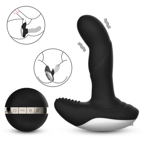 Wibrator-Silicone Massager USB 7 Function + Pulsator / Heating BLACK Wibrator-Silicone Massager USB 7 Function + Pulsator / Heating BLACK