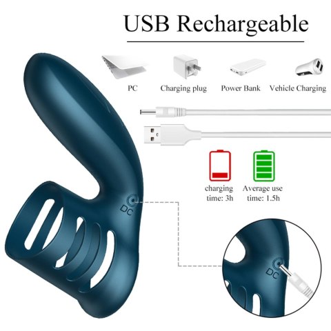 Wibrator-Silicone Ring Blue USB 7 Function Wibrator-Silicone Ring Blue USB 7 Function