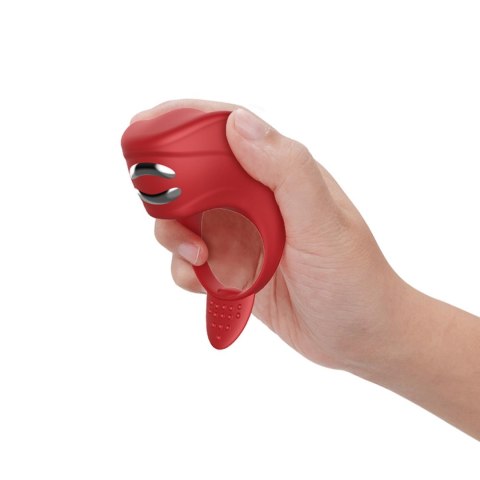 Wibrator-Silicone Ring Red USB 7 Function + Electro stim / remote control Wibrator-Silicone Ring Red USB 7 Function + Electro stim / remote control