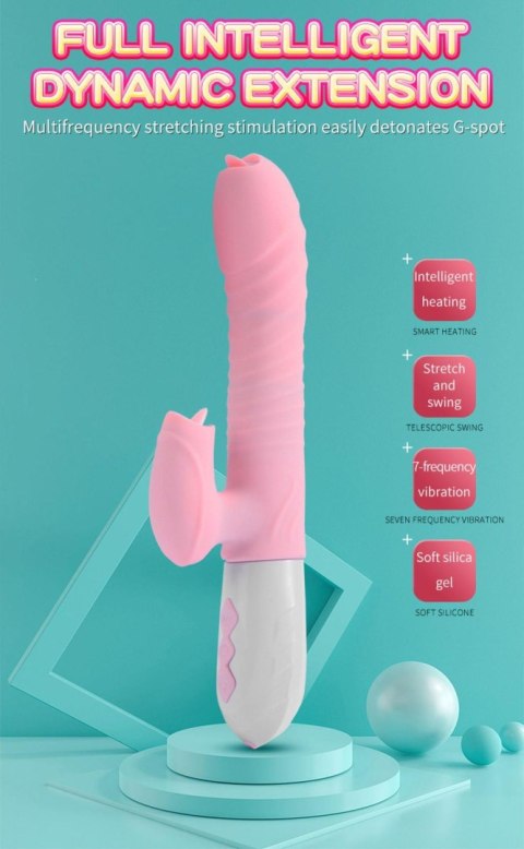 Wibrator-Silicone Vibrator USB 7 Function and Thrusting Function / Heating, pink Wibrator-Silicone Vibrator USB 7 Function and Thrusting Function / Heating, pink