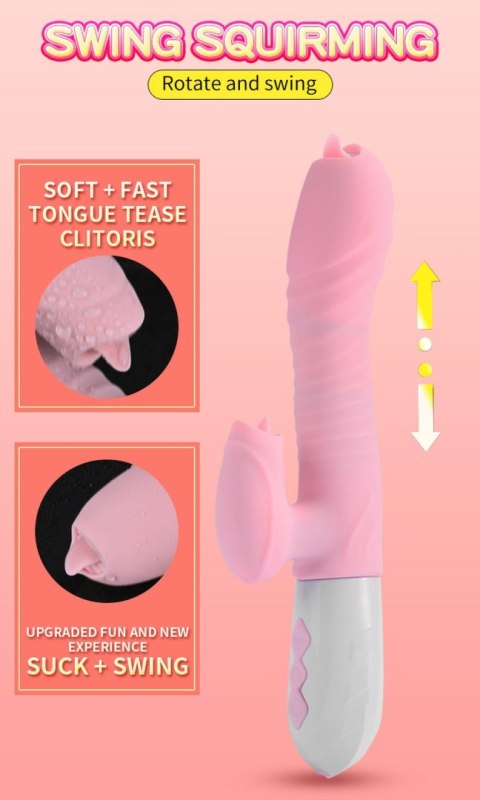 Wibrator-Silicone Vibrator USB 7 Function and Thrusting Function / Heating, pink Wibrator-Silicone Vibrator USB 7 Function and Thrusting Function / Heating, pink
