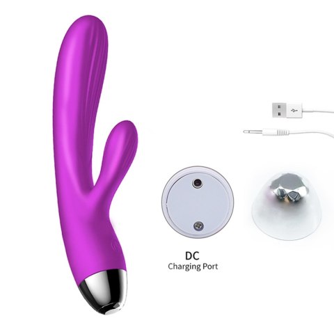 Wibrator-Silicone Vibrator and Pulsator Purple USB 7+7 Function / Heating Wibrator-Silicone Vibrator and Pulsator Purple USB 7+7 Function / Heating