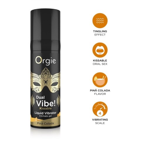 DUAL VIBE! PINA COLADA KISSABLE LIQUID VIBRATOR - 15 ML DUAL VIBE! PINA COLADA KISSABLE LIQUID VIBRATOR - 15 ML
