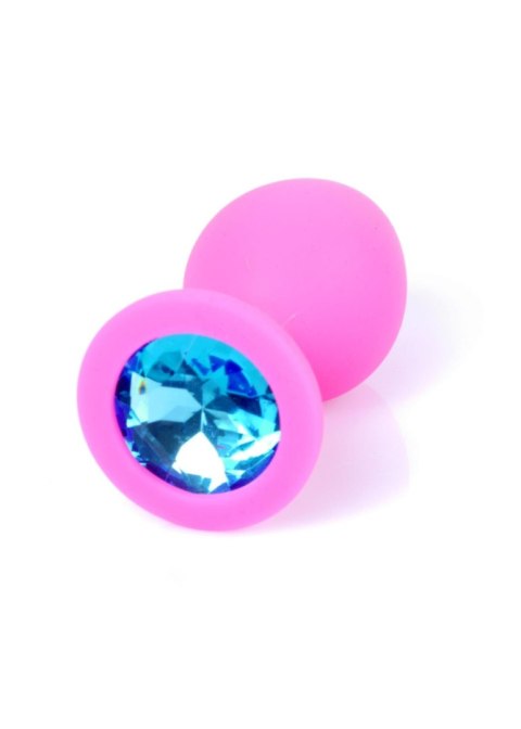 Plug-Jewellery Pink Silicon PLUG Medium- Light Blue Diamond Plug-Jewellery Pink Silicon PLUG Medium- Light Blue Diamond