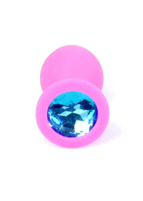 Plug-Jewellery Pink Silicon PLUG Medium- Light Blue Diamond Plug-Jewellery Pink Silicon PLUG Medium- Light Blue Diamond