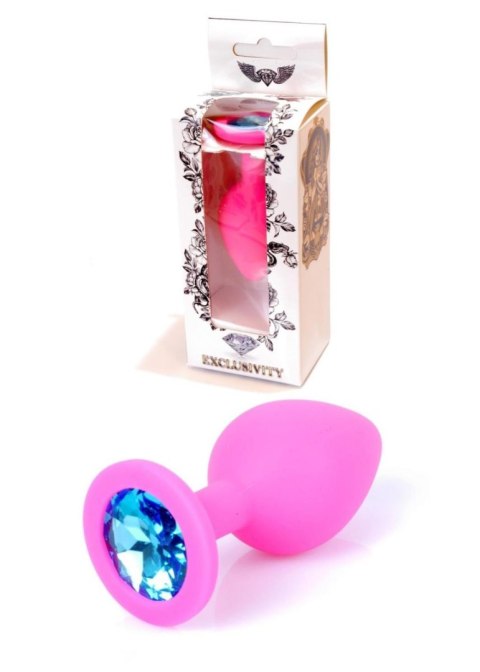 Plug-Jewellery Pink Silicon PLUG Medium- Light Blue Diamond Plug-Jewellery Pink Silicon PLUG Medium- Light Blue Diamond