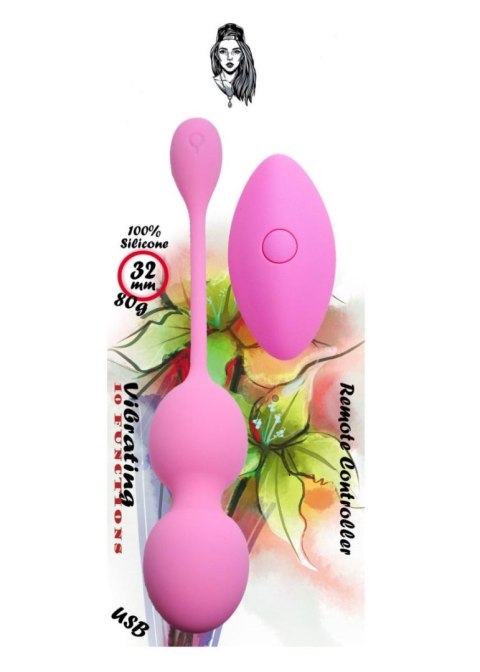 Vibrating Kegel Balls 32mm 80g Pink 10 function USB Remote Control - B - Series Vibrating Kegel Balls 32mm 80g Pink 10 function USB Remote Control - B - Series