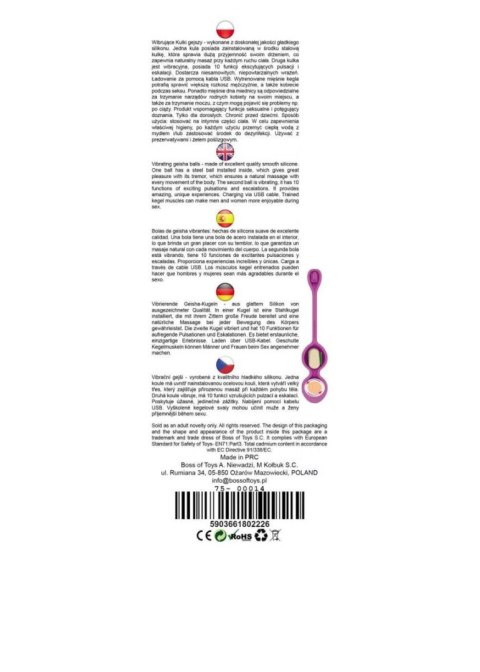 Vibrating Kegel Balls 32mm 80g Purple 10 function USB - B - Series Vibrating Kegel Balls 32mm 80g Purple 10 function USB - B - Series