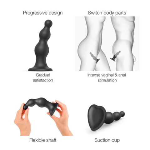 DILDO PLUG BEADS BLACK - S DILDO PLUG BEADS BLACK - S