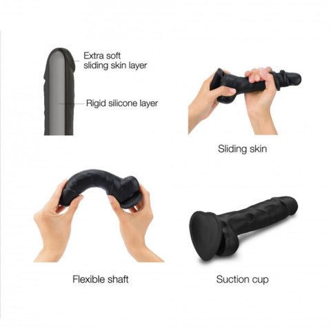 SLIDING SKIN REALISTIC DILDO BLACK S SLIDING SKIN REALISTIC DILDO BLACK S