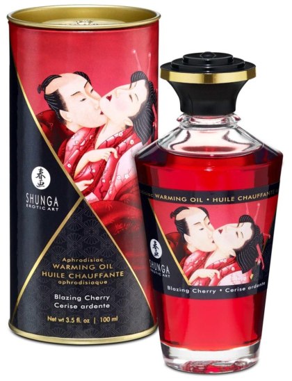 Shunga - Rozgrzewający olejek do masażu - Warming Oil Blazing Cherry