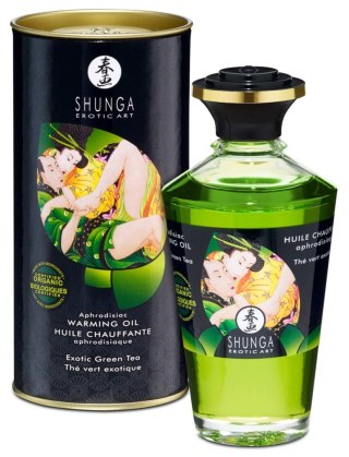 Shunga - Rozgrzewający olejek do masażu - Warming Oil Exotic Green Tea