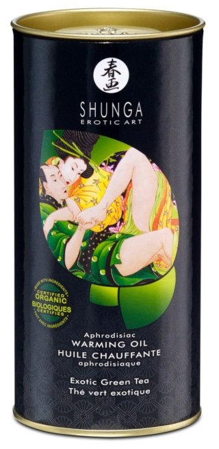 Shunga - Rozgrzewający olejek do masażu - Warming Oil Exotic Green Tea