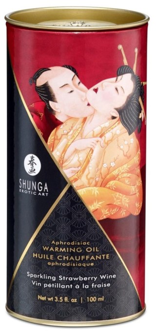 Shunga - Rozgrzewający olejek do masażu - Warming Oil Sparkling Strawberry Wine