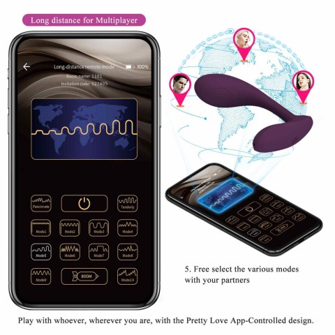 PRETTY LOVE - Baird Purple, 12 vibration functions Mobile APP Long-distance Control PRETTY LOVE - Baird Purple, 12 vibration functions Mobile APP Long-distance Control
