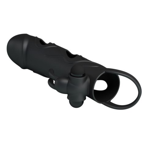 PRETTY LOVE - PENIS SLEEVE WITH BALL STRAP vibration BLACK PRETTY LOVE - PENIS SLEEVE WITH BALL STRAP vibration BLACK