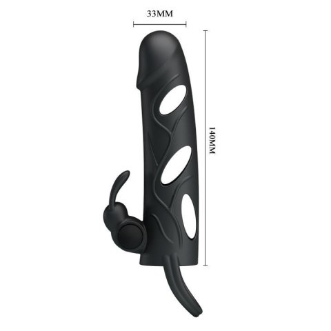 PRETTY LOVE - PENIS SLEEVE WITH BALL STRAP vibration BLACK PRETTY LOVE - PENIS SLEEVE WITH BALL STRAP vibration BLACK