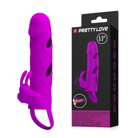 PRETTY LOVE - PENIS SLEEVE WITH BALL STRAP vibration PURPLE PRETTY LOVE - PENIS SLEEVE WITH BALL STRAP vibration PURPLE