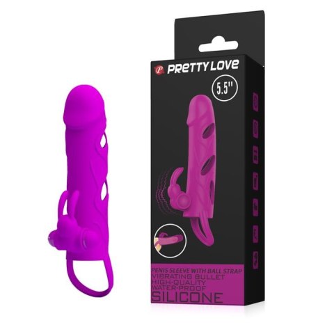 PRETTY LOVE - PENIS SLEEVE WITH BALL STRAP vibration PURPLE PRETTY LOVE - PENIS SLEEVE WITH BALL STRAP vibration PURPLE