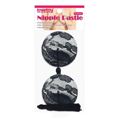 Lovetoy - Nasutniki - Reusable Black Lace Round Tassel Nipple Pasties Lovetoy - Nasutniki - Reusable Black Lace Round Tassel Nipple Pasties
