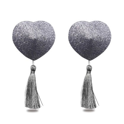 Lovetoy - Nasutniki - Reusable Glitter Heart Tassel Nipple Pasties