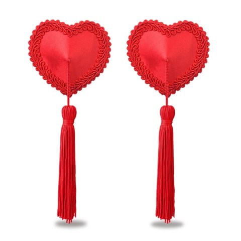Lovetoy - Nasutniki - Reusable Red Heart Tassels Nipple Pasties Lovetoy - Nasutniki - Reusable Red Heart Tassels Nipple Pasties