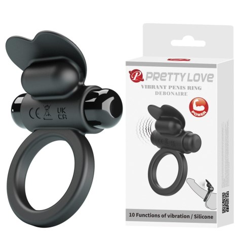 PRETTY LOVE - VIBRANT PENIS RING DEBONAIRE Black, 10 vibration functions PRETTY LOVE - VIBRANT PENIS RING DEBONAIRE Black, 10 vibration functions