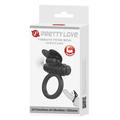 PRETTY LOVE - VIBRANT PENIS RING DEBONAIRE Black, 10 vibration functions PRETTY LOVE - VIBRANT PENIS RING DEBONAIRE Black, 10 vibration functions