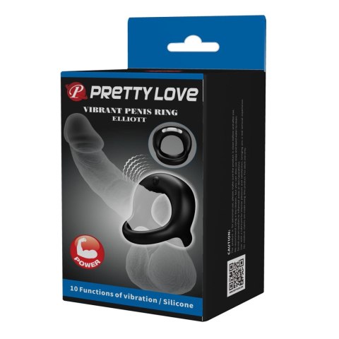 PRETTY LOVE - VIBRANT PENIS RING ELLIOTT Black, 10 vibration functions PRETTY LOVE - VIBRANT PENIS RING ELLIOTT Black, 10 vibration functions