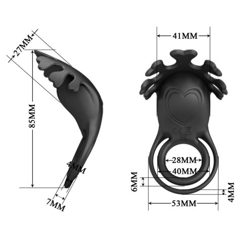 PRETTY LOVE - VIBRANT PENIS RING RUBEN Black, 7 vibration functions PRETTY LOVE - VIBRANT PENIS RING RUBEN Black, 7 vibration functions