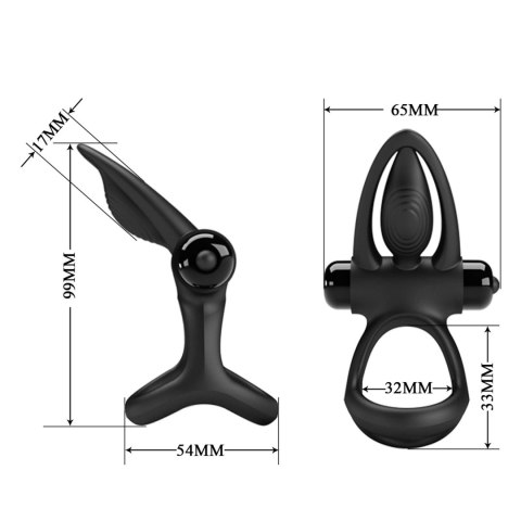PRETTY LOVE - VIBRATION COCK RING Black, 10 vibration functions PRETTY LOVE - VIBRATION COCK RING Black, 10 vibration functions