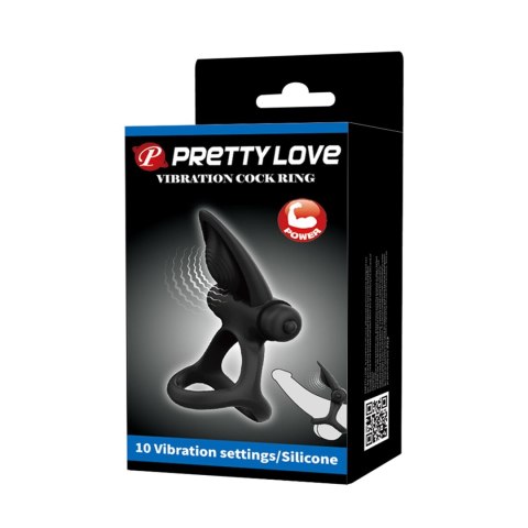 PRETTY LOVE - VIBRATION COCK RING Black, 10 vibration functions PRETTY LOVE - VIBRATION COCK RING Black, 10 vibration functions