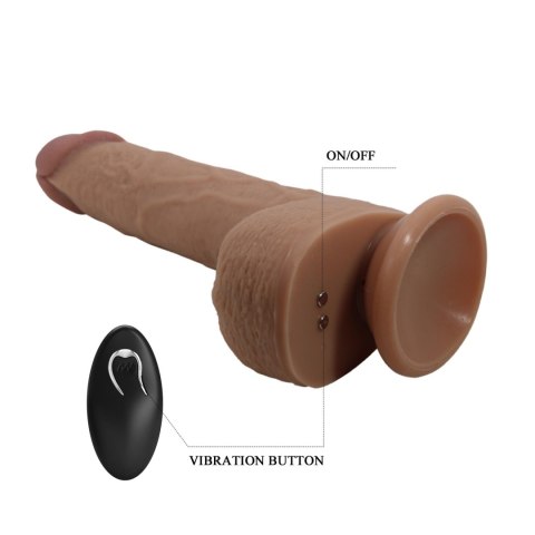 PRETTY LOVE - Tommy 8,9'' Light Brown, 3 vibration functions 3 thrusting settings Suction base Wireless remote control PRETTY LOVE - Tommy 8,9'' Light Brown, 3 vibration functions 3 thrusting settings Suction base Wireless remote control