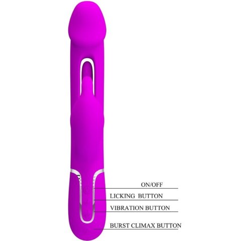 PRETTY LOVE - Kampas Rabbit 3 in 1, multifunction vibrator with tongue violet PRETTY LOVE - Kampas Rabbit 3 in 1, multifunction vibrator with tongue violet