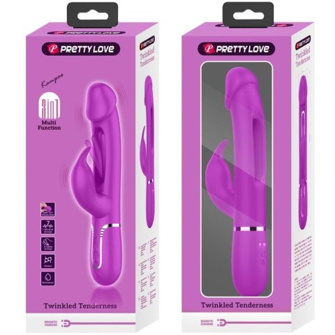 PRETTY LOVE - Kampas Rabbit 3 in 1, multifunction vibrator with tongue violet PRETTY LOVE - Kampas Rabbit 3 in 1, multifunction vibrator with tongue violet