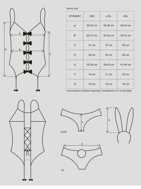 Obsessive - Kostium Króliczka - Bunny suit kostium S/M Obsessive - Kostium Króliczka - Bunny suit kostium S/M