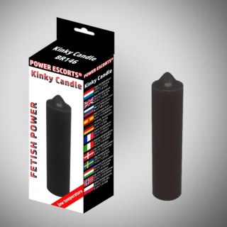 Power Escorts - Świeca do masażu - Kinky candle black low temperature candle 20 cm