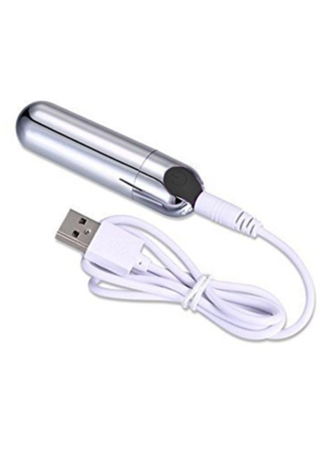 Wibrator-Strong Bullet Vibrator Silver/Black USB 10 Function Wibrator-Strong Bullet Vibrator Silver/Black USB 10 Function
