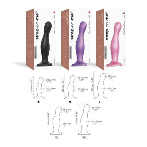 Strap-on-me - Dildo PLUG CURVY BLACK - XL Strap-on-me - Dildo PLUG CURVY BLACK - XL