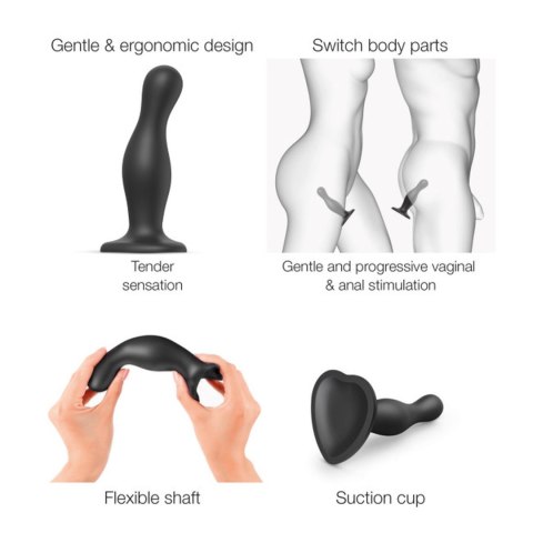 Strap-on-me - Dildo PLUG CURVY BLACK - XL Strap-on-me - Dildo PLUG CURVY BLACK - XL