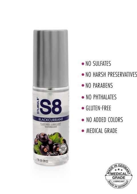S8 - Żel smakowy na bazie wody - Flavored Lube 50ml Blackcurrant S8 - Żel smakowy na bazie wody - Flavored Lube 50ml Blackcurrant