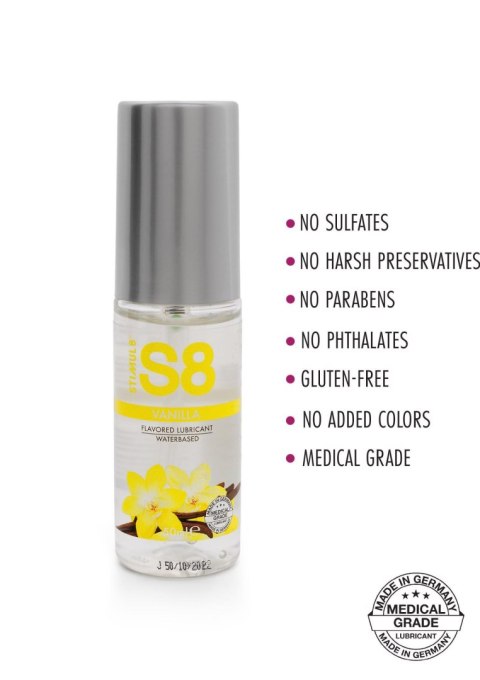 S8 - Żel smakowy na bazie wody - Flavored Lube 50 ml Vanilla S8 - Żel smakowy na bazie wody - Flavored Lube 50 ml Vanilla