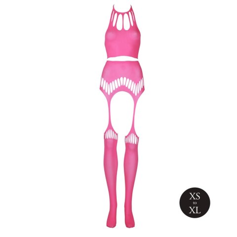 Ouch! - Komplet - Two Piece with Crop Top and Stockings - Pink - XS/XL Ouch! - Komplet - Two Piece with Crop Top and Stockings - Pink - XS/XL