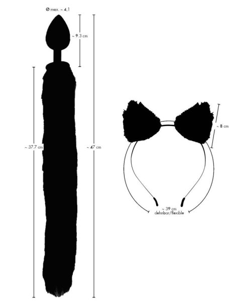 Zestaw korek analny z ogonem i opaska z uszami - Bad Kitty - Pet Play Plug & Ears Zestaw korek analny z ogonem i opaska z uszami - Bad Kitty - Pet Play Plug & Ears