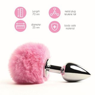 Korek analny - Króliczy ogon - FeelzToys - Bunny Tails Butt Plug Pink