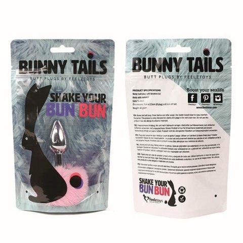 Korek analny - Króliczy ogon - FeelzToys - Bunny Tails Butt Plug Pink